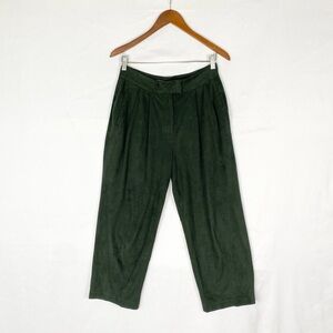 Mango Suit Womens Faux Suede Pleated Trouser Pant Size 4 Wide Leg